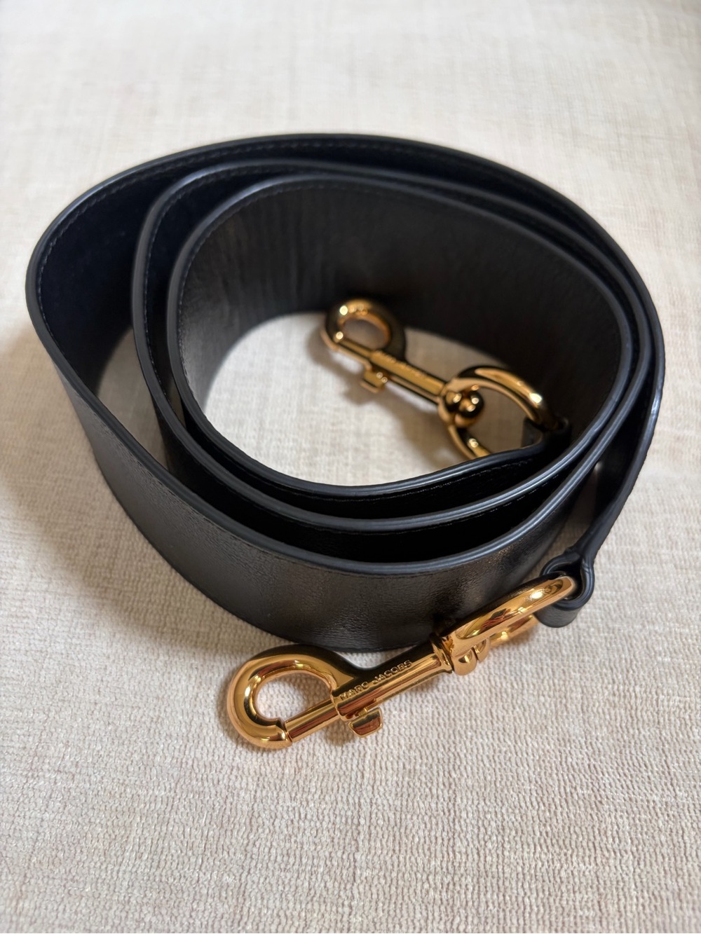 NWOT MARC JACOBS Black Bag Strap Only Leather WIDE Crossbody Shoulder